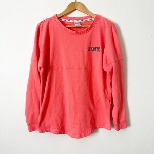 PINK Victoria's Secret Pink‎ Coral Pullover Sweatshirt Women’s Size Medium